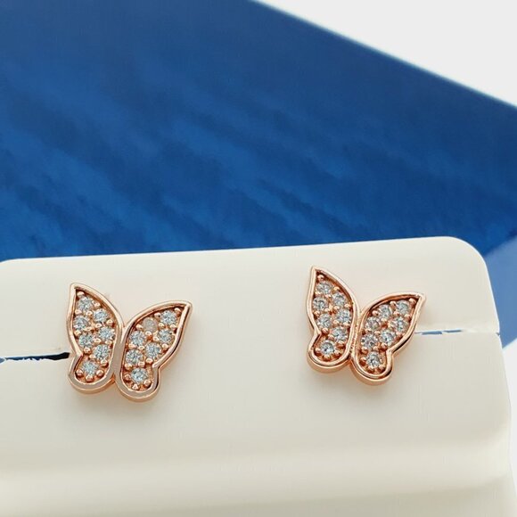 "14K Rose Gold Plated 925 Sterling Silver Earrings for Women/Girls, US44013 - Picture 2 of 11